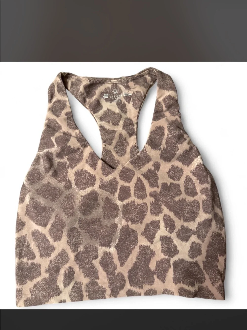 Offline by Aerie Women's Leopard Print Racerback Bralette - Brown/Beige